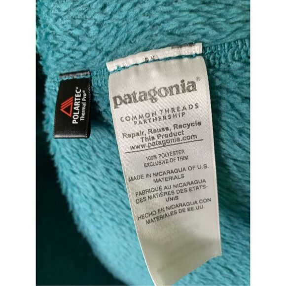 Patagonia Retool Snap T Fleece sweatshirt pullover teal women's size large 25442 - Picture 5 of 6